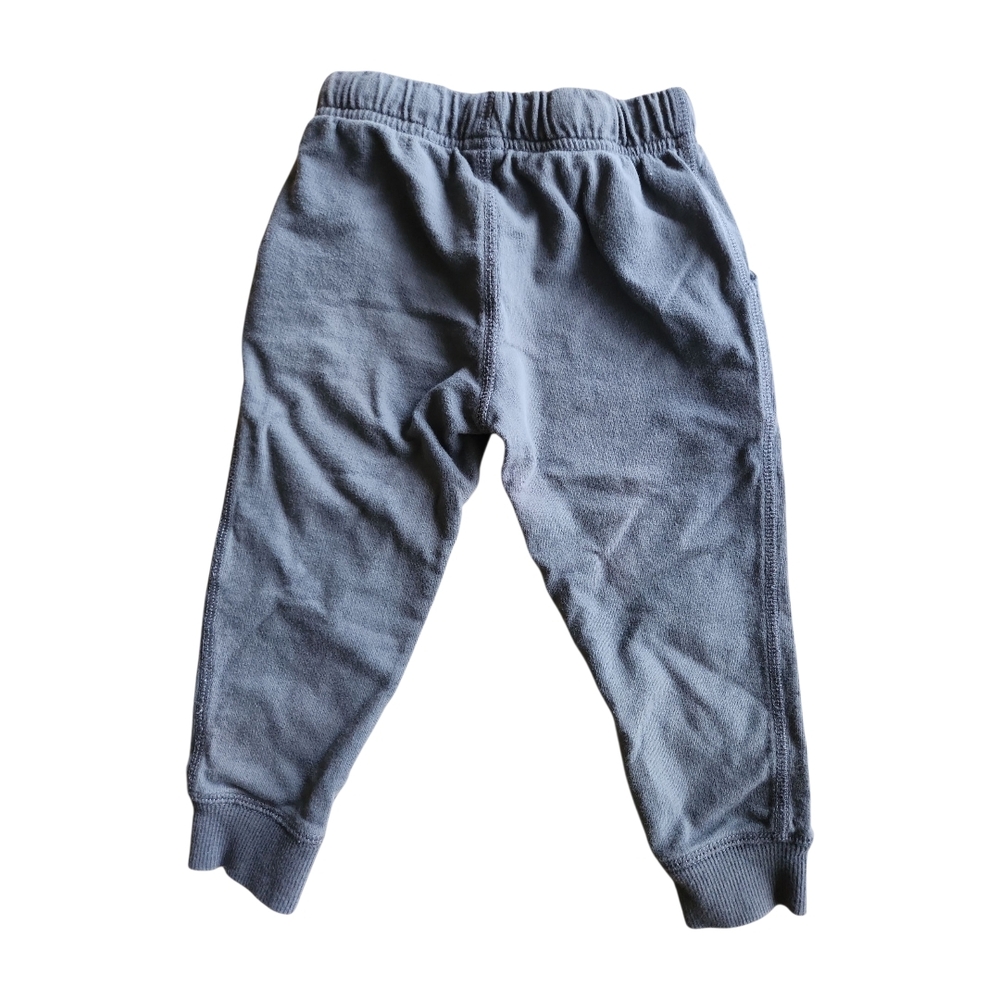 SOLD Carter's Fleece Top + Jogger Set 2T Stripes Gray Ivory - Picture 6 of 10